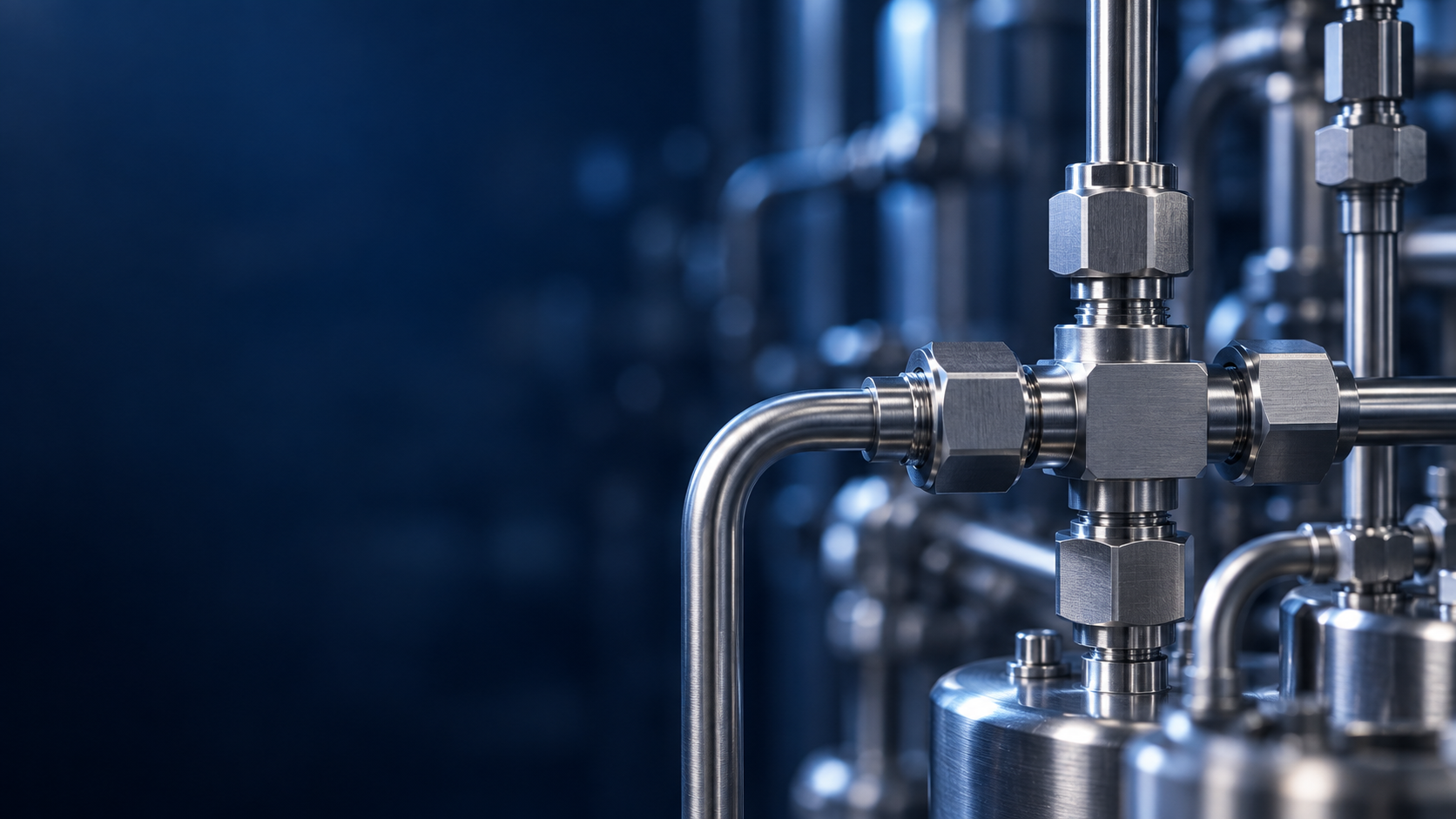 Conexões de instrumentação em aço inoxidável
