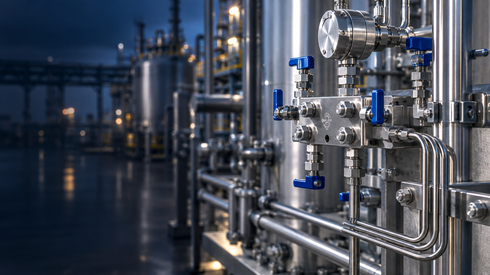 Componentes de controle de fluidos para aplicações industriais